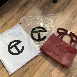 Burgundy unisex Telfar bag